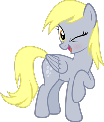 Size: 3871x4500 | Tagged: safe, artist:slb94, derpy hooves, pegasus, pony, absurd resolution, blushing, cute, female, flirty, mare, one eye closed, raised hoof, simple background, solo, transparent background, vector, wink