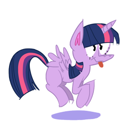 Size: 700x692 | Tagged: dead source, safe, artist:cassettepunk, derpibooru import, twilight sparkle, twilight sparkle (alicorn), alicorn, pony, female, flying, mare, simple background, solo, tongue out, transparent background