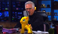 Size: 776x458 | Tagged: safe, applejack, human, funrise, glenn beck, irl, irl human, news, photo, plushie