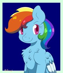 Size: 1024x1185 | Tagged: safe, artist:yanie-the-brown-pone, derpibooru import, rainbow dash, pegasus, pony, bust, chest fluff, cute, portrait, solo