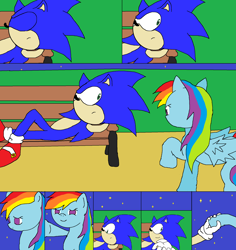 Size: 1996x2116 | Tagged: safe, artist:tj0001, derpibooru import, rainbow dash, pegasus, pony, 1000 hours in ms paint, crossover, crossover shipping, female, handshake, hoofshake, interspecies, male, ms paint, shipping, sonic the hedgehog (series), sonicdash, straight