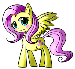 Size: 628x579 | Tagged: safe, artist:vdru7, fluttershy, pegasus, pony, looking at you, pixiv, solo