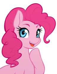 Size: 535x693 | Tagged: safe, artist:scorpdk, pinkie pie, earth pony, pony, female, looking at you, mare, open mouth, simple background, smiling, solo, white background