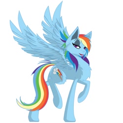 Size: 1500x1500 | Tagged: safe, artist:fakkom, derpibooru import, rainbow dash, pegasus, pony, bedroom eyes, simple background, white background