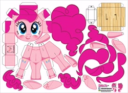 Size: 3255x2380 | Tagged: safe, artist:eljoeydesigns, pinkie pie, earth pony, pony, belly button, blushing, papercraft