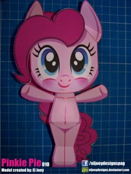 Size: 1425x1900 | Tagged: safe, artist:eljoeydesigns, pinkie pie, earth pony, pony, belly button, blushing, papercraft