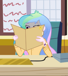 Size: 649x720 | Tagged: safe, edit, princess celestia, principal celestia, equestria girls, celestia's folder, celestia's office, folder, image macro, meme, omega, omega sector, secret organization, solo