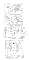 Size: 946x1920 | Tagged: safe, artist:umeguru, pinkie pie, human, alarm clock, comic, pronking