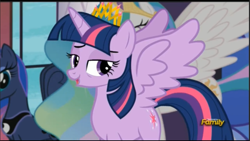 Size: 985x555 | Tagged: safe, screencap, princess celestia, princess luna, twilight sparkle, twilight sparkle (alicorn), alicorn, pony, princess spike (episode), female, mare, spread wings