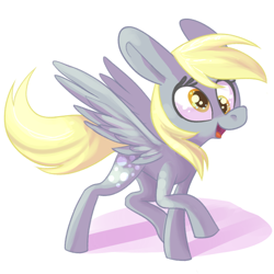 Size: 800x800 | Tagged: safe, artist:ponygoggles, derpy hooves, pegasus, pony, happy, simple background, smiling, solo, white background