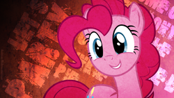 Size: 1920x1080 | Tagged: safe, artist:darkfear-10, pinkie pie, earth pony, pony, grunge, vector, wallpaper