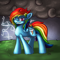 Size: 1200x1200 | Tagged: safe, artist:kiramoses, derpibooru import, rainbow dash, pegasus, pony, detailed background, female, mare, solo