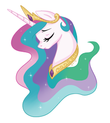 Size: 685x763 | Tagged: safe, artist:bubble89, princess celestia, alicorn, pony, eyes closed, female, mare, simple background, solo, transparent background