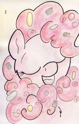 Size: 723x1131 | Tagged: safe, artist:slightlyshade, pinkie pie, earth pony, pony, candy, cute, diapinkes, solo, traditional art