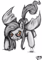 Size: 3508x4961 | Tagged: safe, artist:lauren-campbell, fluttershy, pegasus, pony, female, flutterbat, mare, solo