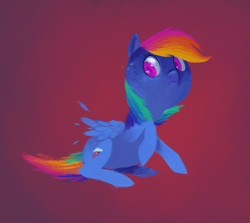 Size: 1566x1396 | Tagged: safe, artist:1eg, derpibooru import, rainbow dash, pegasus, pony, female, gradient background, mare, solo