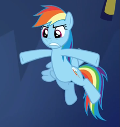 Size: 735x783 | Tagged: safe, derpibooru import, screencap, rainbow dash, pegasus, pony, castle sweet castle, flying, reaction image, solo