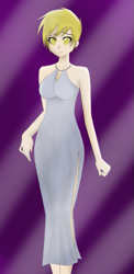 Size: 273x560 | Tagged: safe, artist:dusty_fang, derpy hooves, human, clothes, cute, derpabetes, dress, female, humanized, solo