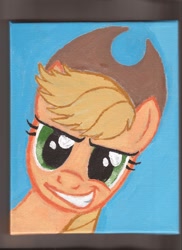 Size: 1700x2338 | Tagged: safe, artist:pwnyville, applejack, earth pony, pony, badass, bust, portrait, solo