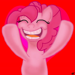 Size: 3940x3940 | Tagged: safe, artist:xxtheshatteredxx, pinkie pie, earth pony, pony, female, mare, pink coat, pink mane, simple background, solo