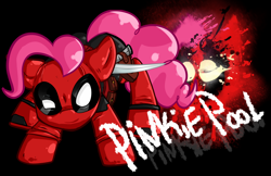 Size: 5100x3300 | Tagged: safe, artist:annakitsun3, pinkie pie, earth pony, pony, absurd resolution, deadpool, pinkiepool, solo