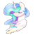 Size: 1000x1000 | Tagged: safe, artist:chocolateponi, princess celestia, alicorn, pony, bust, female, horn, mare, multicolored mane, solo, white coat