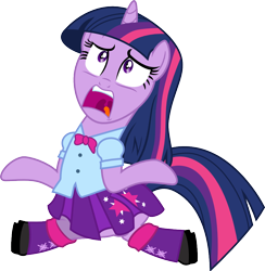 Size: 932x955 | Tagged: safe, artist:jeatz-axl, derpibooru import, twilight sparkle, pony, equestria girls, clothes, equestria girls outfit, equestria girls ponified, full circle, kneeling, open mouth, ponified, screaming, simple background, solo, svg, transparent background, twiscream, uvula, vector