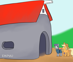 Size: 1000x849 | Tagged: safe, artist:empyu, applejack, maud pie, earth pony, pony, maud pie (episode), barn