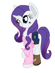 Size: 768x1024 | Tagged: safe, artist:php76, rarity, pony, unicorn, alternate hairstyle, boots, chest fluff, clothes, ponytail, shirt, shorts, simple background, solo, transparent background