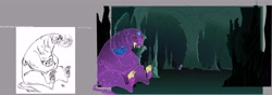 Size: 5559x1957 | Tagged: safe, rarity, pony, unicorn, ursa major, ursa minor, cave, concept art, leak