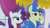 Size: 1366x768 | Tagged: safe, screencap, package deal, rarity, pony, unicorn, rarity investigates, blushing, delivery pony, discovery family logo, duo, embarrassed, lidded eyes, male, seduction, shy, stallion