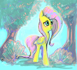 Size: 1000x900 | Tagged: safe, artist:staticdragon1, fluttershy, pegasus, pony, female, mare, pink mane, solo, yellow coat