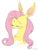 Size: 442x589 | Tagged: safe, artist:hajuya, fluttershy, pegasus, pony, large ears, simple background, solo