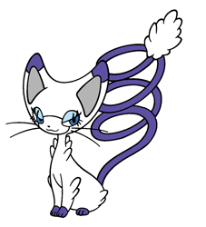 Size: 1062x1172 | Tagged: safe, rarity, cat, female, glameow, pokefied, pokémon, simple background, solo, species swap, white background