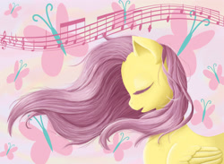 Size: 3264x2385 | Tagged: safe, artist:fjordhorse, fluttershy, pegasus, pony, female, mare, singing, solo