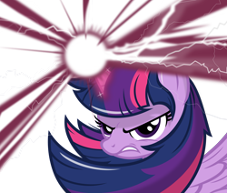 Size: 4000x3390 | Tagged: safe, artist:godoffury, derpibooru import, twilight sparkle, twilight sparkle (alicorn), alicorn, pony, angry, female, magic, mare, simple background, solo, transparent background, vector