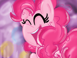 Size: 1024x768 | Tagged: safe, artist:lianzapa, pinkie pie, earth pony, pony, female, mare, pink coat, pink mane, smiling, solo