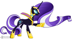 Size: 14160x7670 | Tagged: safe, artist:90sigma, idw, nightmare rarity, rarity, pony, unicorn, absurd resolution, armor, armored chest, armored hooves, dark side, evil, helmet, official comic, open mouth, signature, simple background, solo, transparent background, vector