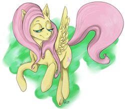 Size: 1024x893 | Tagged: safe, artist:amberswirl, fluttershy, pegasus, pony, female, mare, pink mane, solo, yellow coat