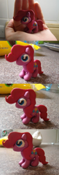 Size: 500x1476 | Tagged: safe, artist:mintykoneko, pinkie pie, earth pony, pony, craft, female, mare, pink coat, pink mane, sculpture, solo