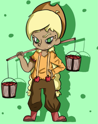 Size: 659x834 | Tagged: safe, artist:maareep, applejack, human, humanized, solo