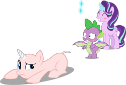 Size: 5888x3991 | Tagged: safe, artist:frownfactory, artist:midnight--blitz, artist:parclytaxel, artist:pinkieirrationalpi, edit, editor:slayerbvc, rarity, spike, starlight glimmer, dragon, pony, unicorn, blushing, cutie mark, female, furless, furless edit, grin, looking back, magic, male, mare, nervous, nervous grin, no eyelashes, nude edit, nudity, shaved, shaved tail, shipping, simple background, smiling, sparity, spread wings, straight, transparent background, vector, vector edit, wingboner, winged spike, wings