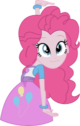 Size: 3211x5019 | Tagged: safe, artist:darksoul46, pinkie pie, equestria girls, :3, absurd resolution, balloon, bracelet, clothes, cute, diapinkes, jewelry, pointing, skirt, wristband