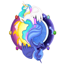 Size: 1000x1000 | Tagged: safe, artist:platinumpegasister, princess celestia, princess luna, alicorn, pony, crown, female, horn, jewelry, mare, regalia, siblings, sisters