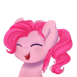 Size: 2000x2000 | Tagged: safe, artist:chiweee, part of a set, pinkie pie, earth pony, pony, cute, diapinkes, ponytail, simple background, solo, transparent background