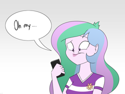 Size: 2400x1800 | Tagged: safe, artist:mofetafrombrooklyn, princess celestia, principal celestia, equestria girls, cellphone, phone, solo