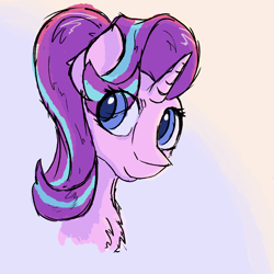 Size: 2000x2000 | Tagged: safe, artist:hyper dash, starlight glimmer, pony, unicorn, bust, chest fluff, colored pupils, cute, eye clipping through hair, female, glimmerbetes, mare, portrait, solo