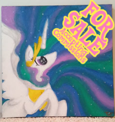 Size: 538x568 | Tagged: safe, artist:clementine blitz, princess celestia, alicorn, pony, canvas, for sale, painting