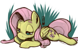 Size: 1500x1000 | Tagged: safe, artist:inkwel-mlp, fluttershy, pegasus, pony, female, mare, pink mane, solo, yellow coat