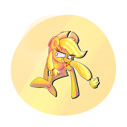 Size: 1000x1000 | Tagged: safe, artist:senx, applejack, earth pony, pony, female, grin, mare, solo